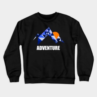 Geometric Mountain Adventure Crewneck Sweatshirt
